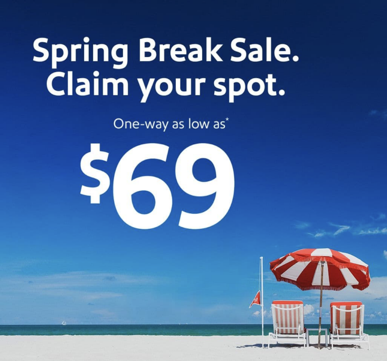 Southwest Spring Break Sale Airfare Starting at 69 OneWay Running